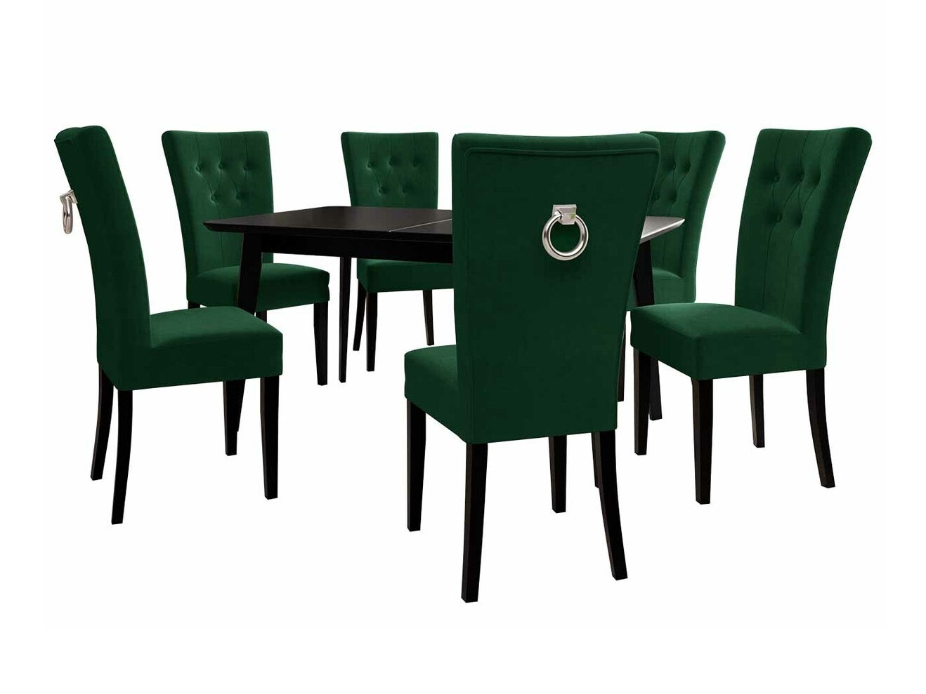 Eetkamerset Racine 144 (Zwart + Magic Velvet 2225)