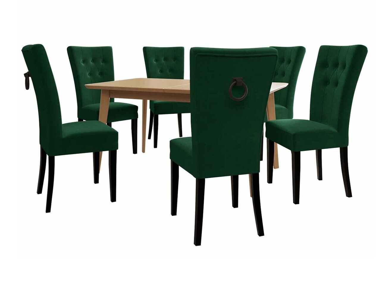 Eetkamerset Racine 144 (Zwart + Magic Velvet 2225)