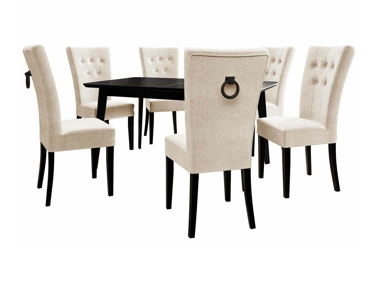 Eetkamerset Racine 144 (Zwart + Magic Velvet 2250)