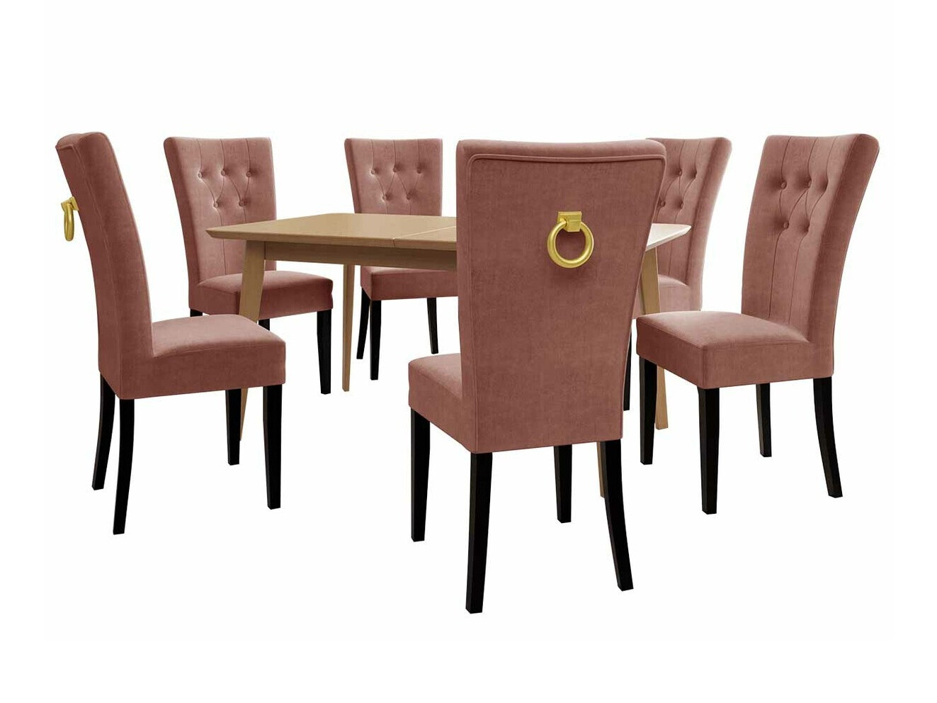 Eetkamerset Racine 144 (Zwart + Magic Velvet 2258)