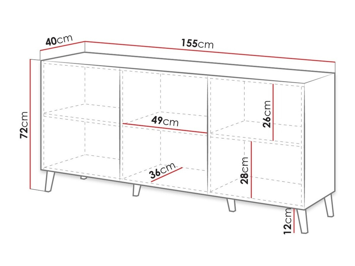 Dressoir Charlotte 140 (Zwart)