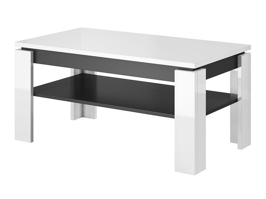 Salontafel Charlotte 125 (Glanzend wit + Grafiet)