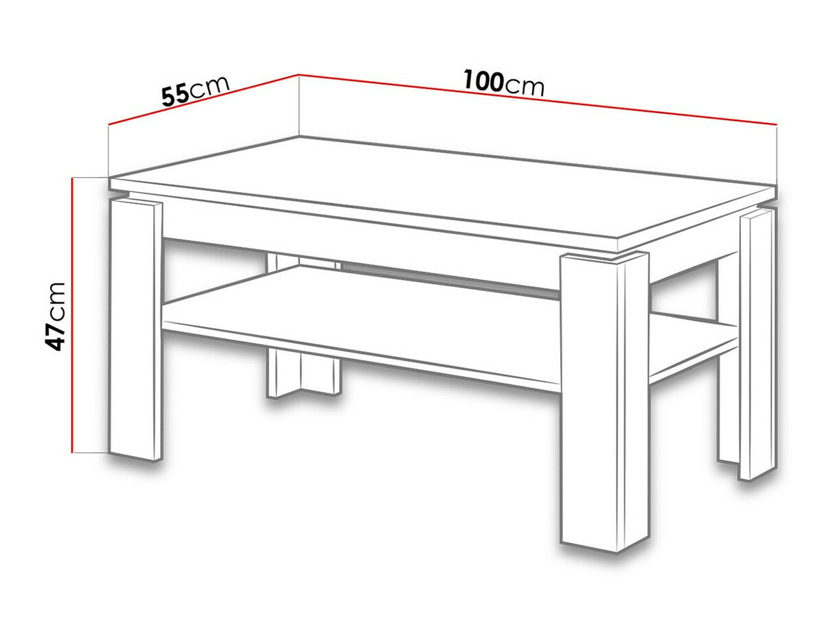 Salontafel Charlotte 125 (Glanzend wit + Grafiet)