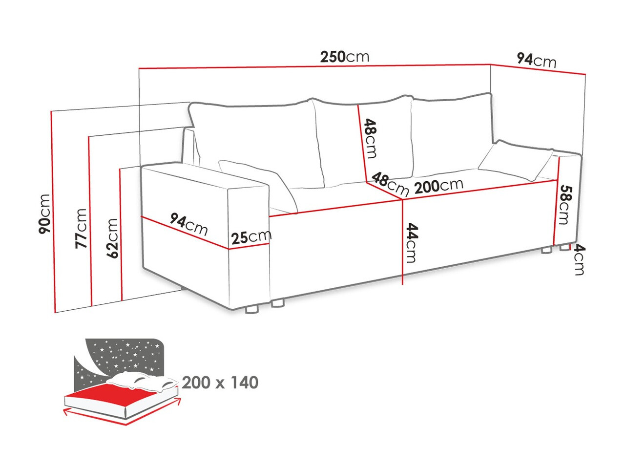 Slaapbank Clovis 104 (Poso 5)