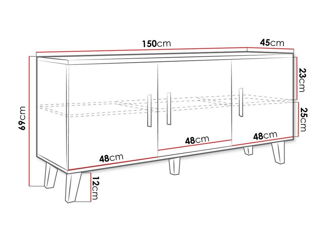 TV-meubel Larfloi 106 (Wit + Sonoma eik)