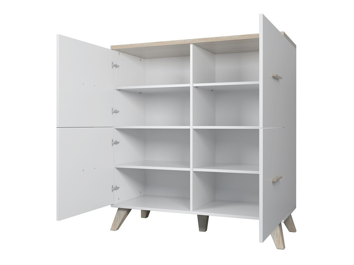 Dressoir Larfloi 105 (Wit + Sonoma eik)