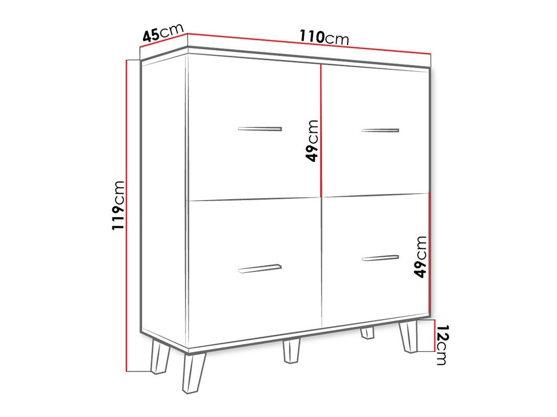 Dressoir Larfloi 105 (Wotan eik + Zwart)