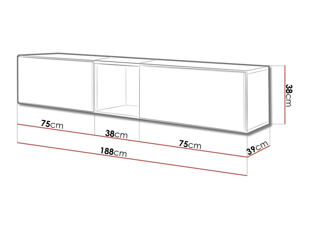 TV-meubel Corbele 115 (Wit)