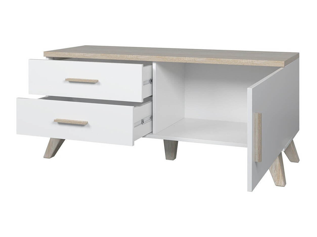 TV-meubel Larfloi 102 (Wotan eik + Zwart)