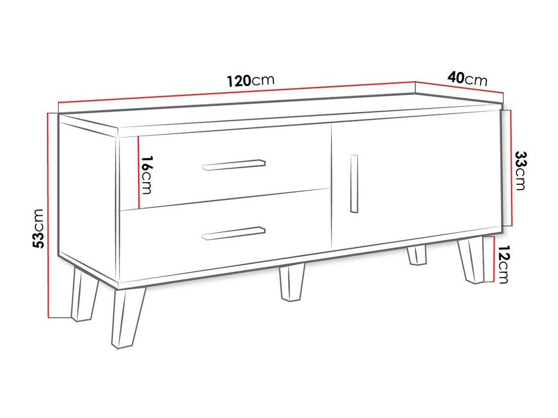 TV-meubel Larfloi 102 (Wotan eik + Zwart)