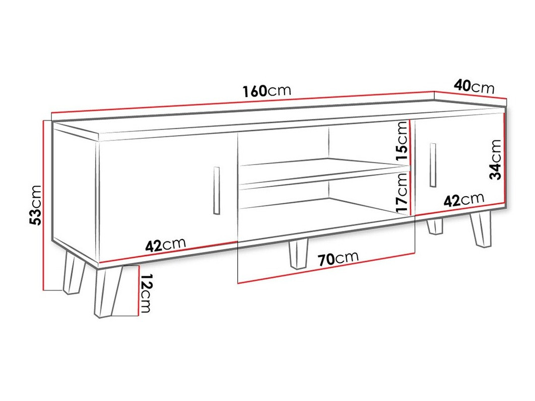 TV-meubel Larfloi 108 (Wotan eik + Zwart)