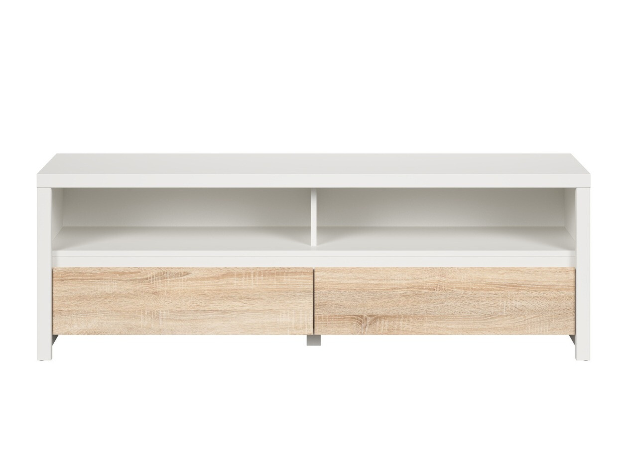 TV-meubel Nolroma 128 (Wit + Sonoma eik)