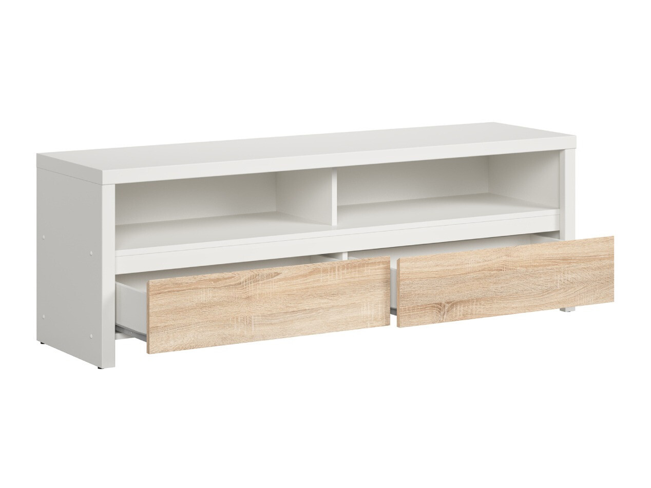 TV-meubel Nolroma 128 (Wit + Sonoma eik)