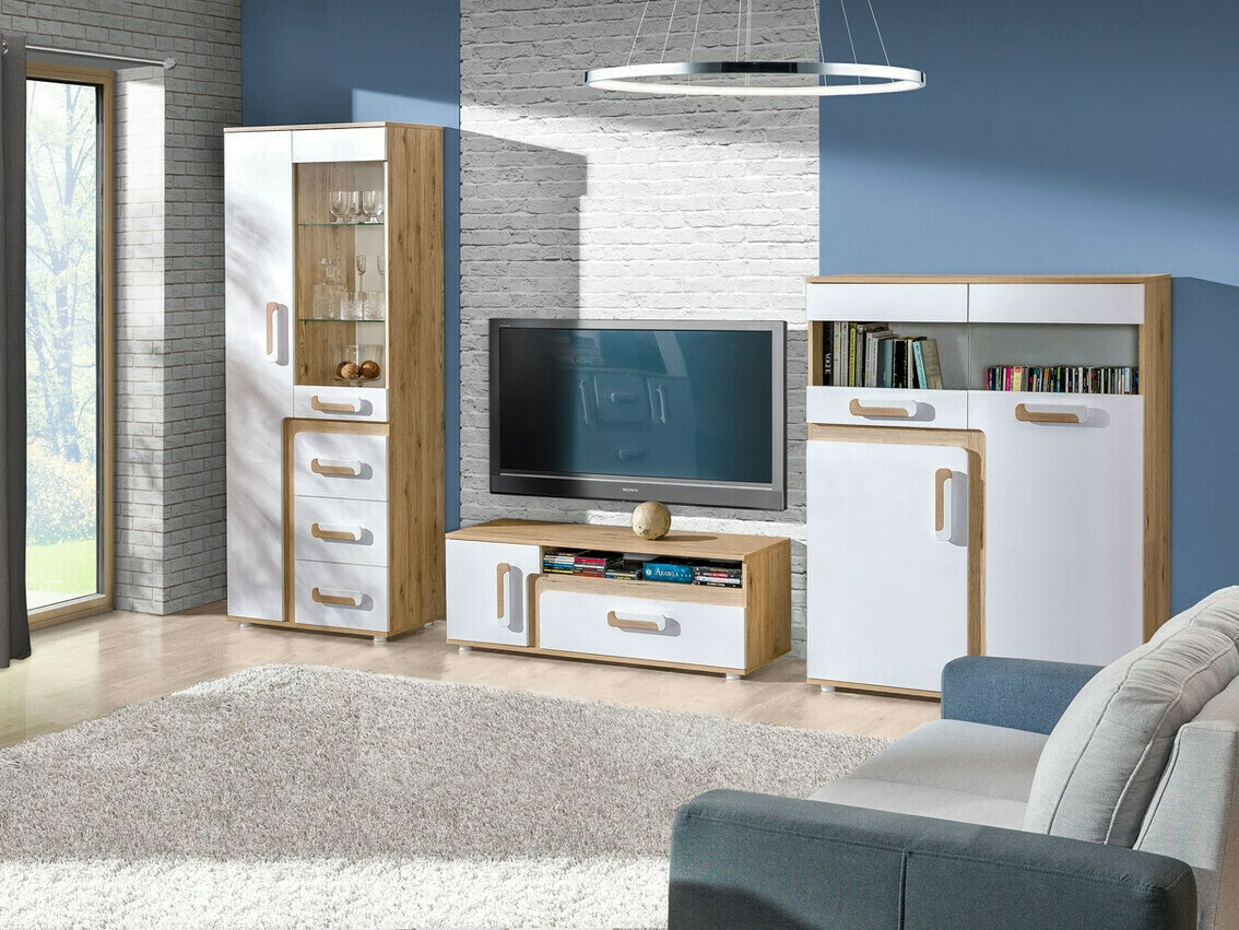 Dressoir Levtala 113 (Licht eiken + Wit)