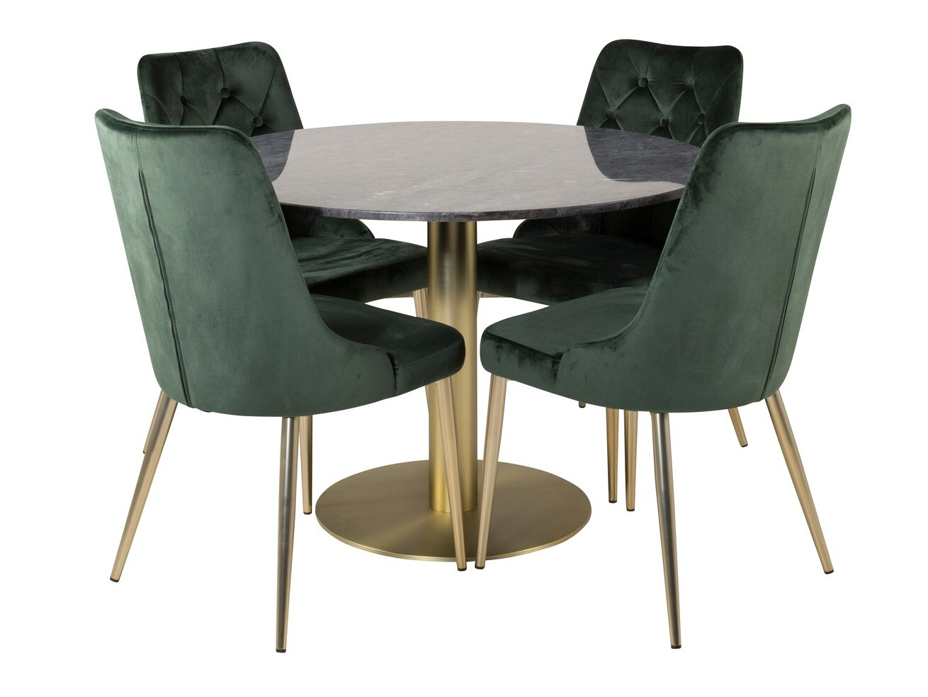 Eetkamerset Dallas 370 (Groen + Gouden)