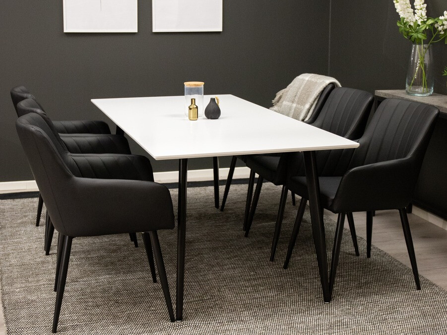 Tafel Dallas 127 (Wit + Zwart)