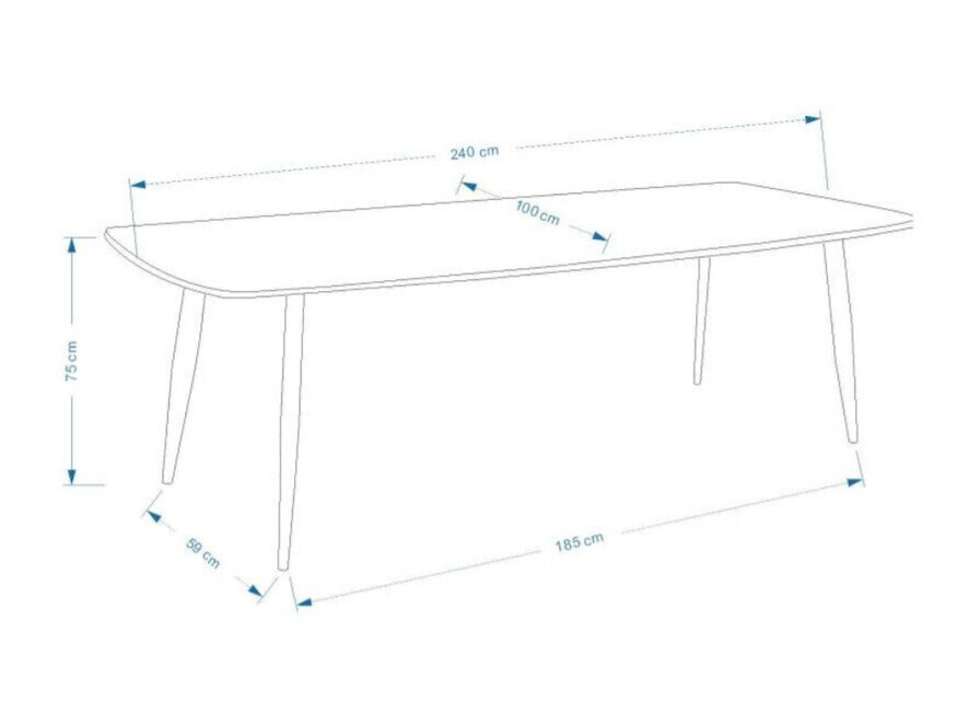 Tafel Dallas 131 (Wit + eiken)