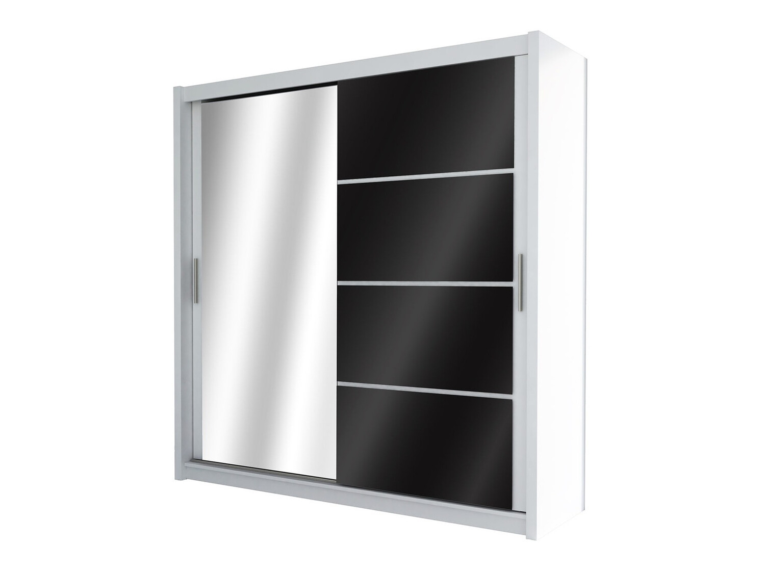 Kledingkast Honolulu 111 (Wit + Glanzend zwart)