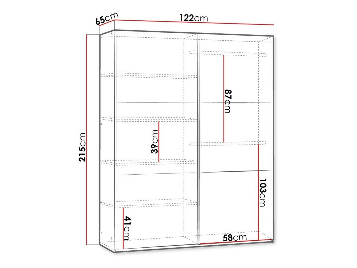 Kledingkast Honolulu 123 (Grafiet)