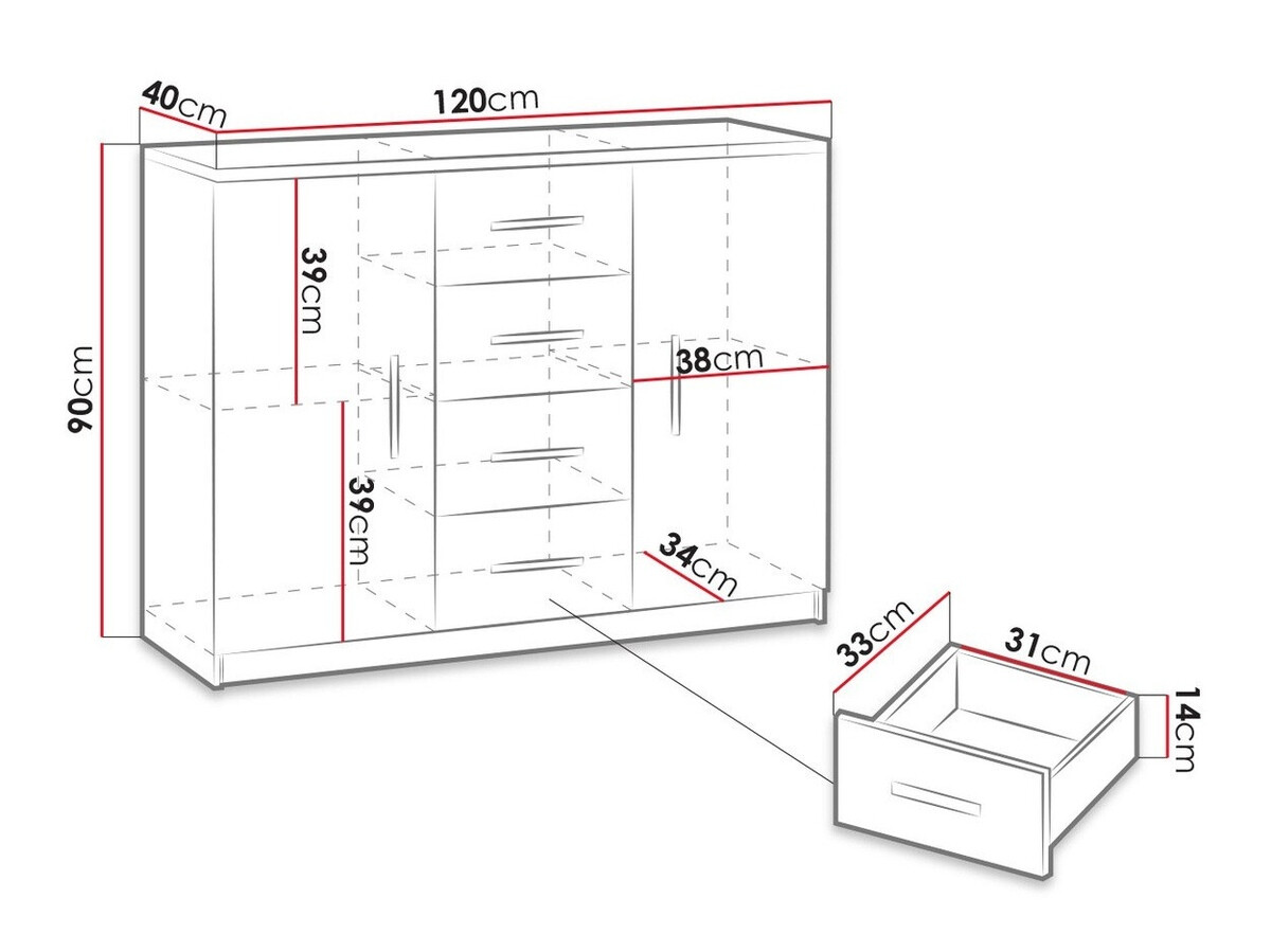 Ladekast Catromi 100 (Klooster eik)