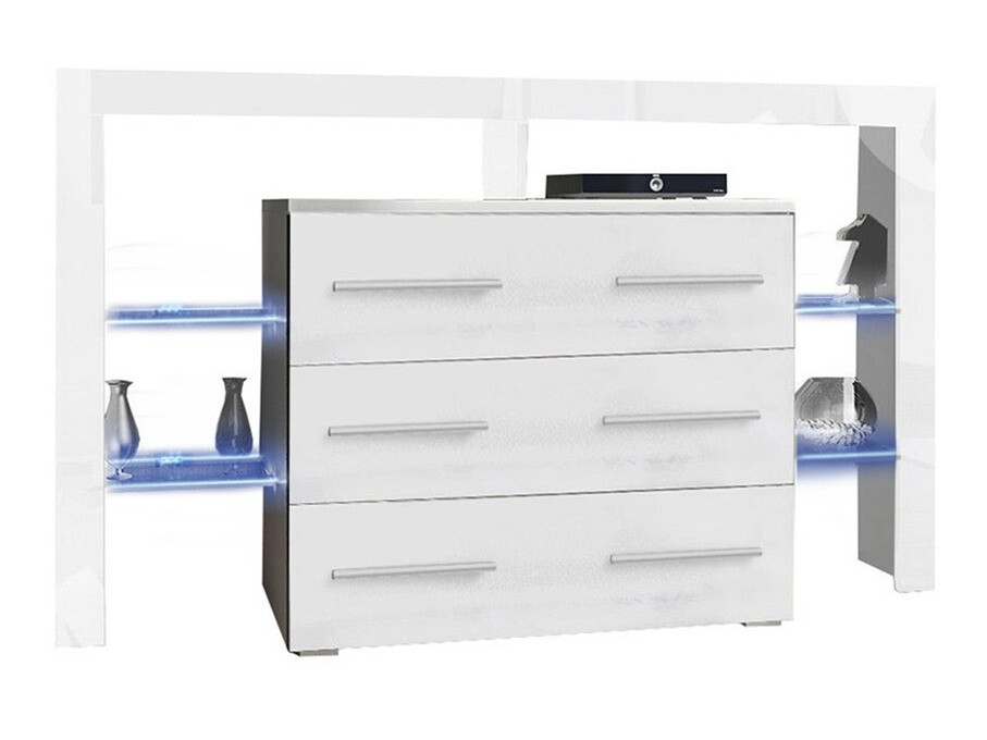 Ladekast Nashville 108 (Wit + Glanzend wit)
