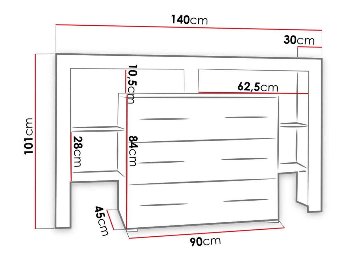 Ladekast Nashville 108 (Wit + Glanzend wit)