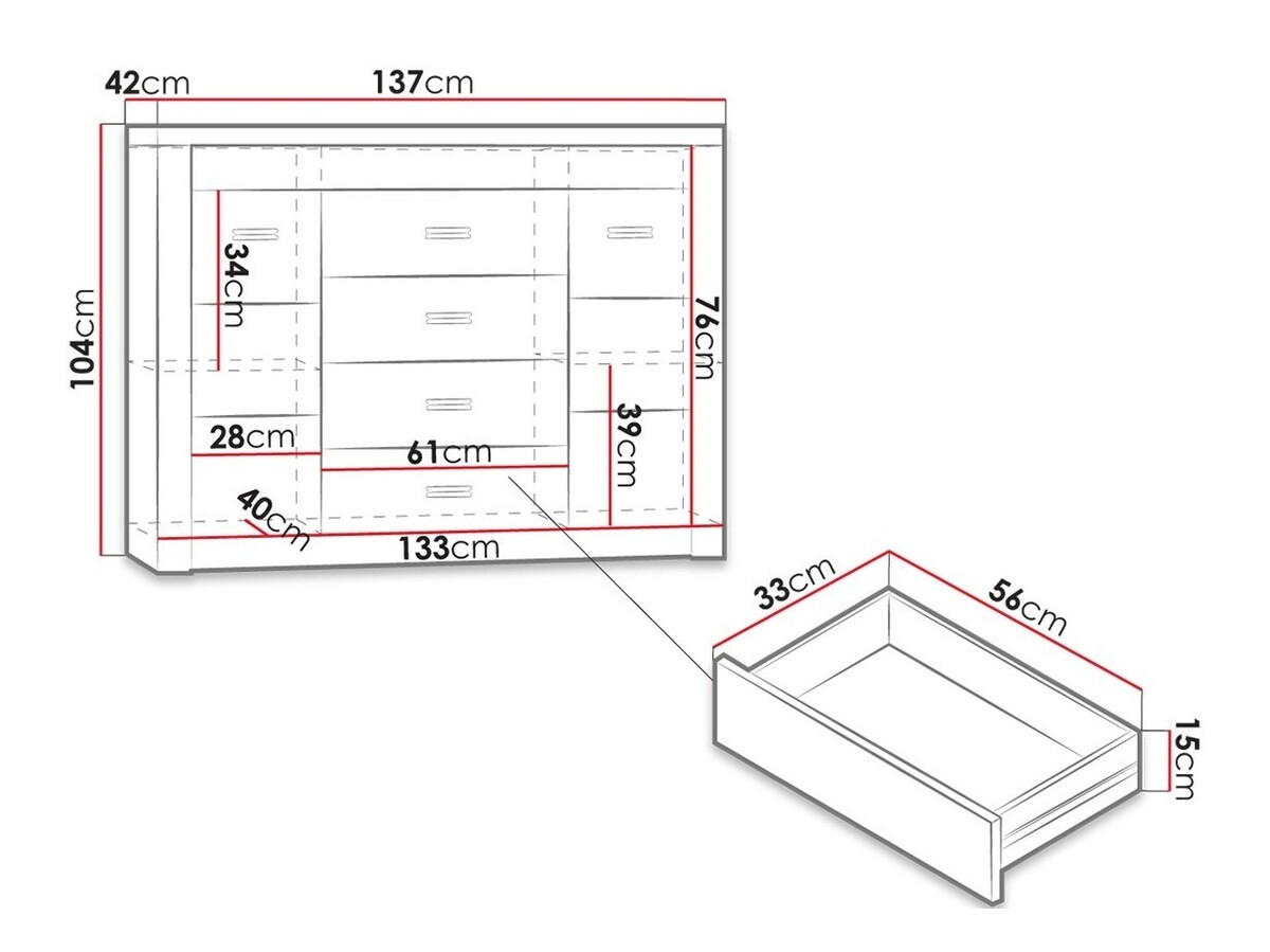 Ladekast Serfeno 104 (Ambachtelijk wit)