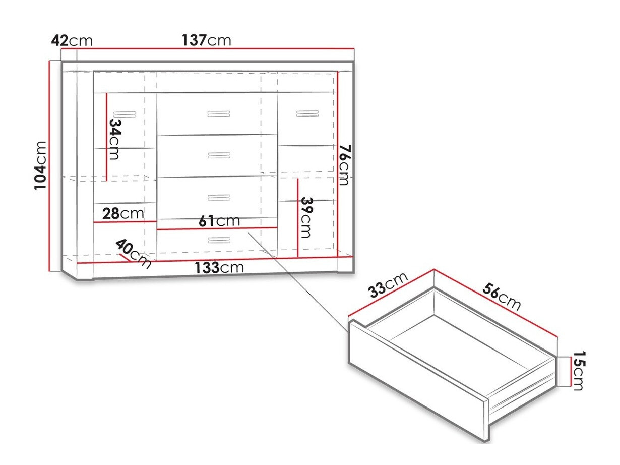 Ladekast Serfeno 104 (Donker essen)
