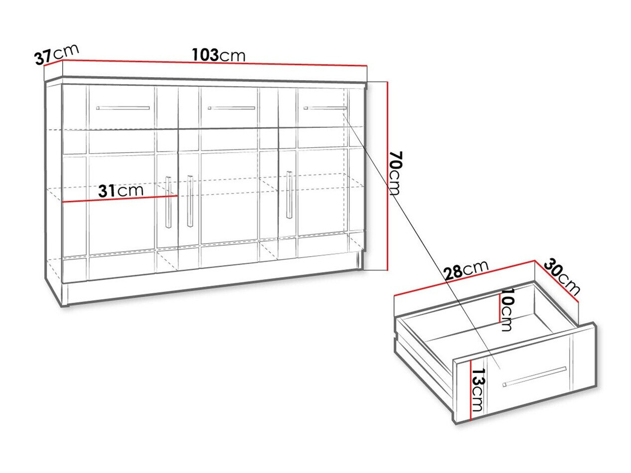 Ladekast Tucson 145 (Sonoma eik)
