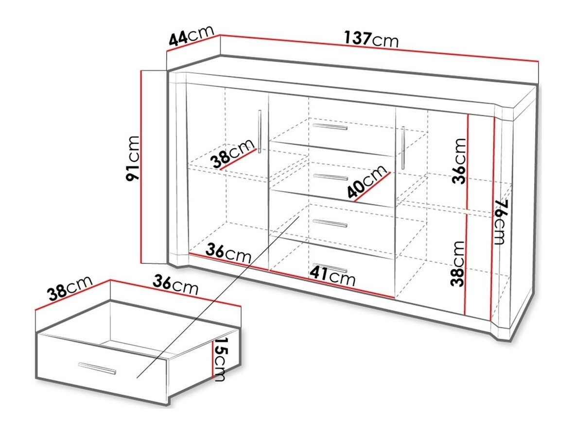 Ladekast Lorelie 104 (Sonoma eik)