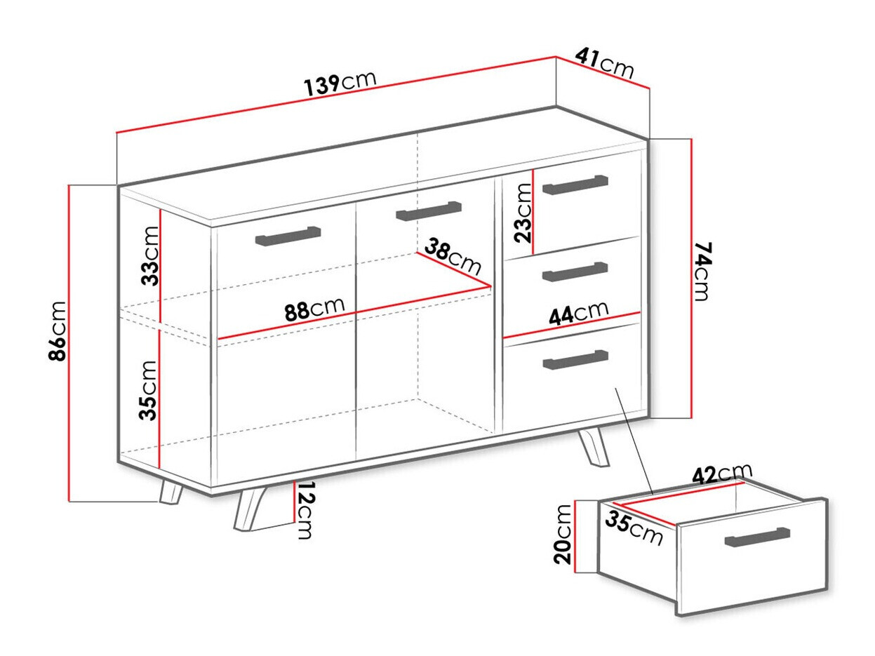 Meubelset Dortivu 120 (Blauw)
