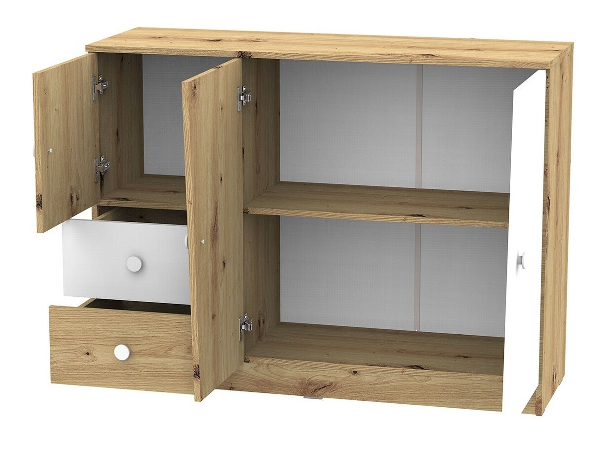 Ladekast Almira 106 (Artisan eiken + Wit)