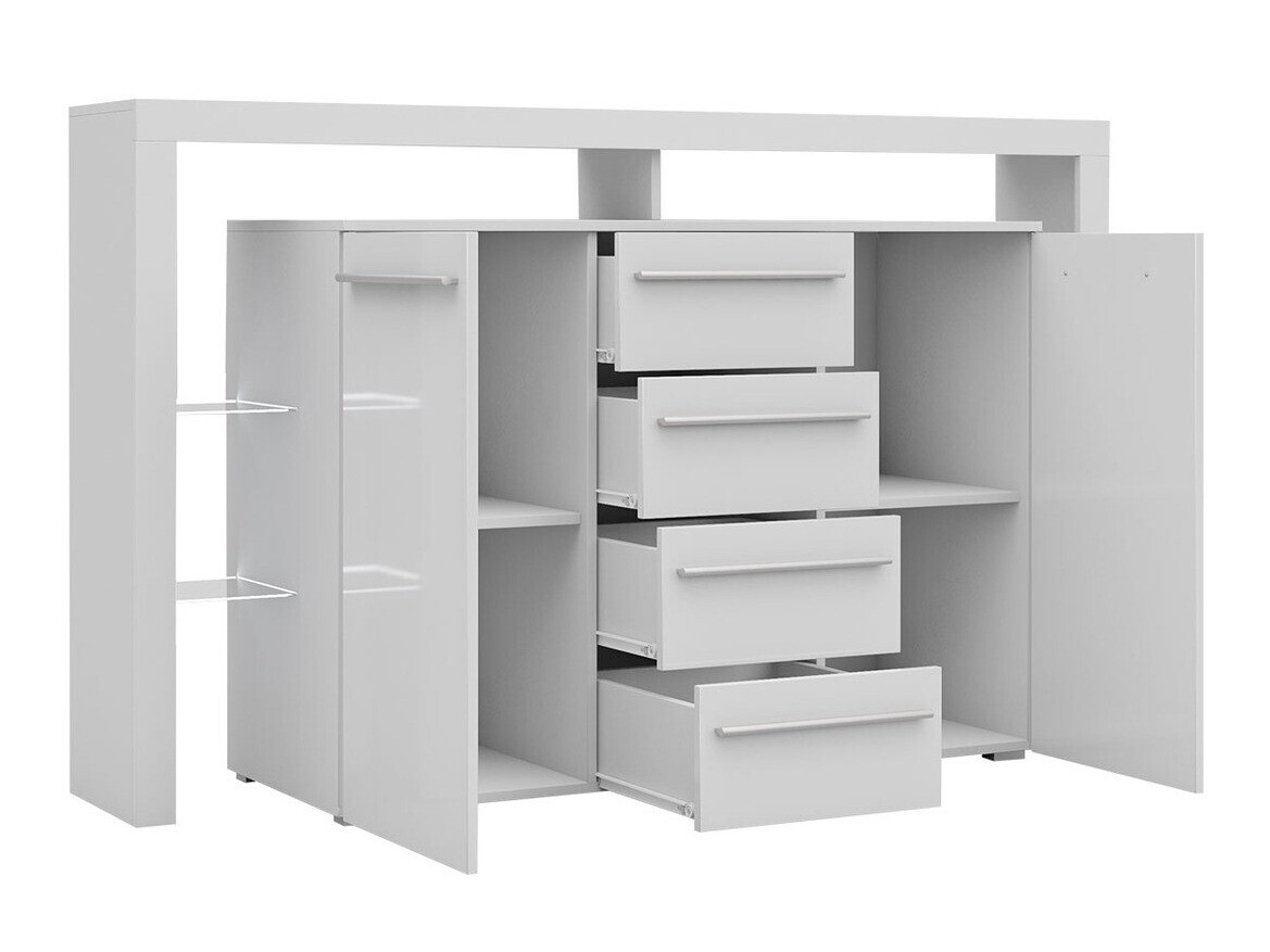 Ladekast Nashville 106 (Wit + Glanzend zwart)