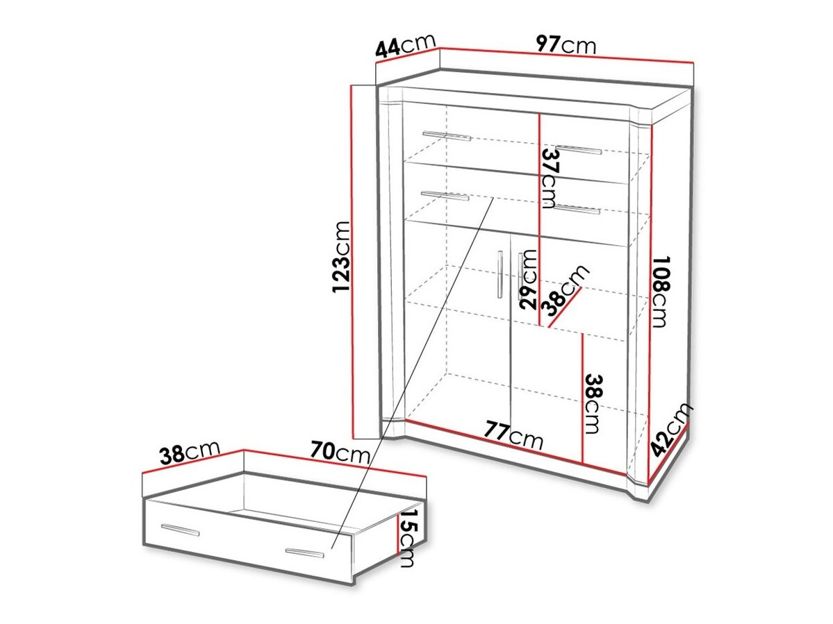 Ladekast Lorelie 105 (Truffel eiken)