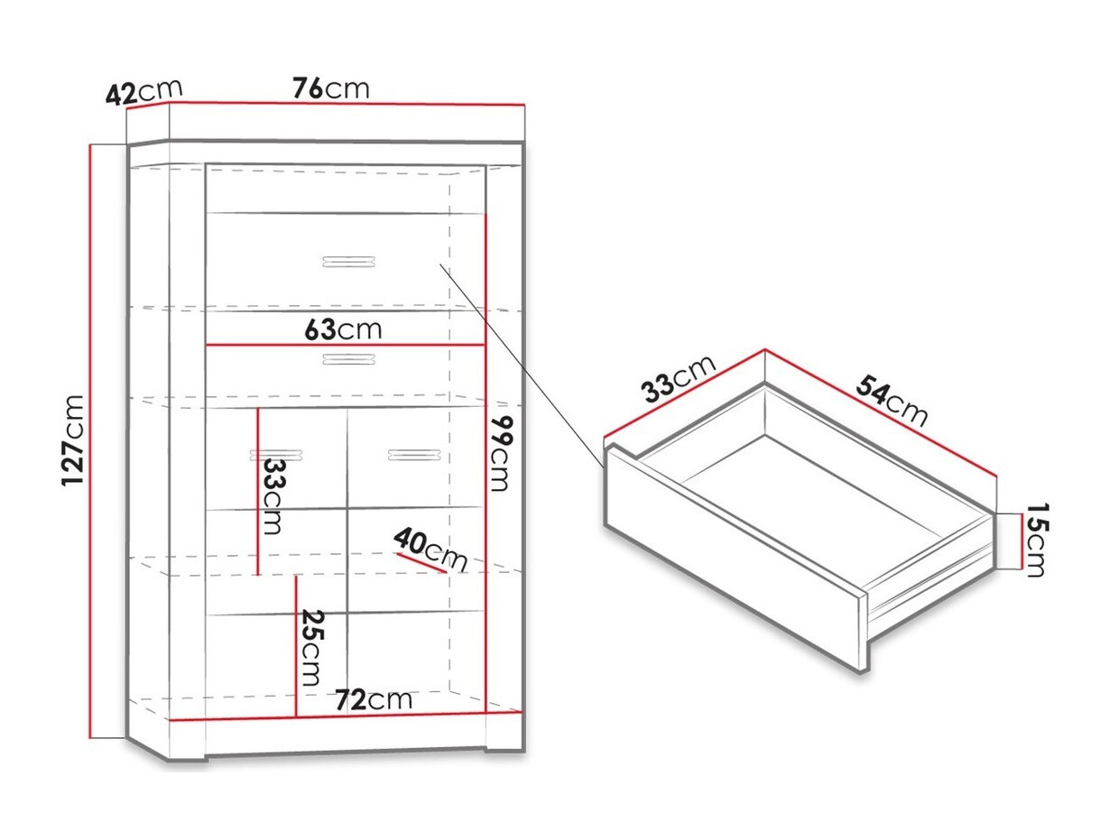 Ladekast Serfeno 103 (Donker essen)