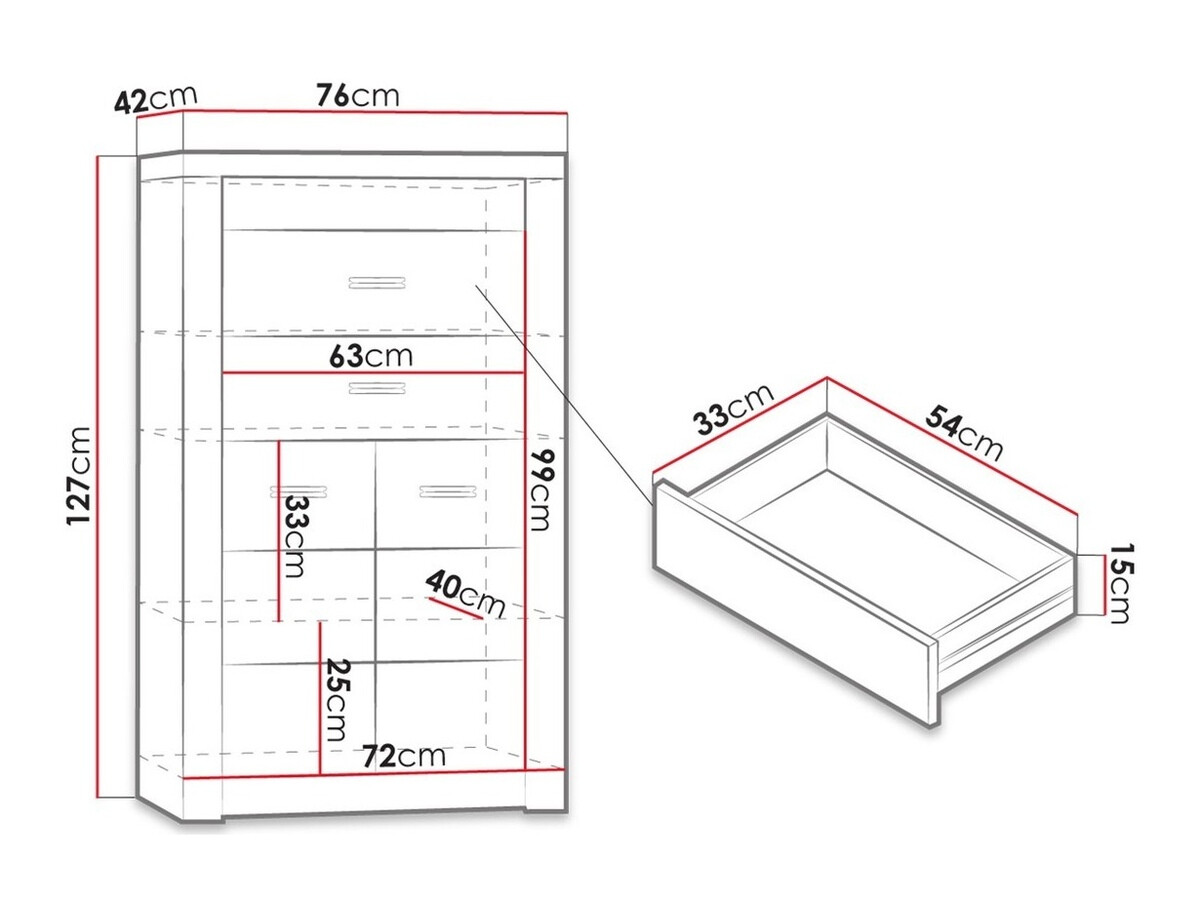Ladekast Serfeno 103 (Donker essen)