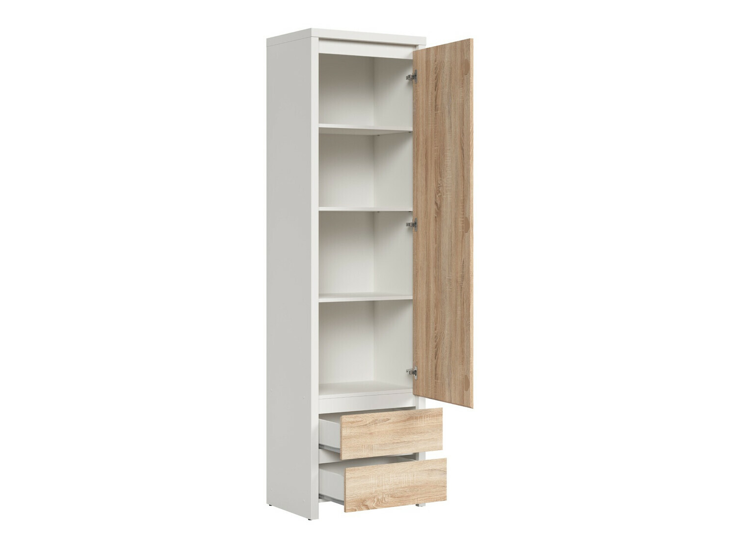 Boekenkast Nolroma 127 (Wit + Sonoma eik)