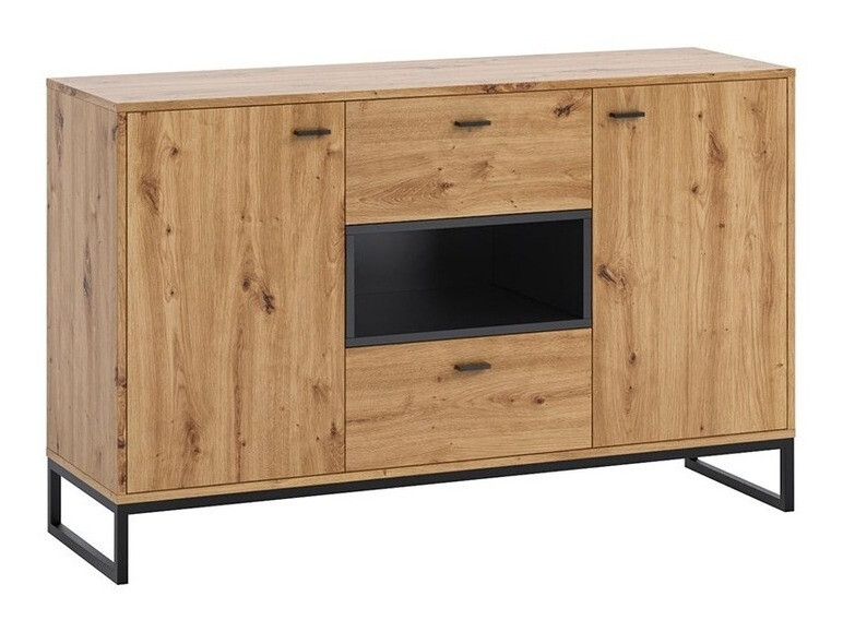 Ladekast Baltesi 104 (Artisan eiken + Zwart)