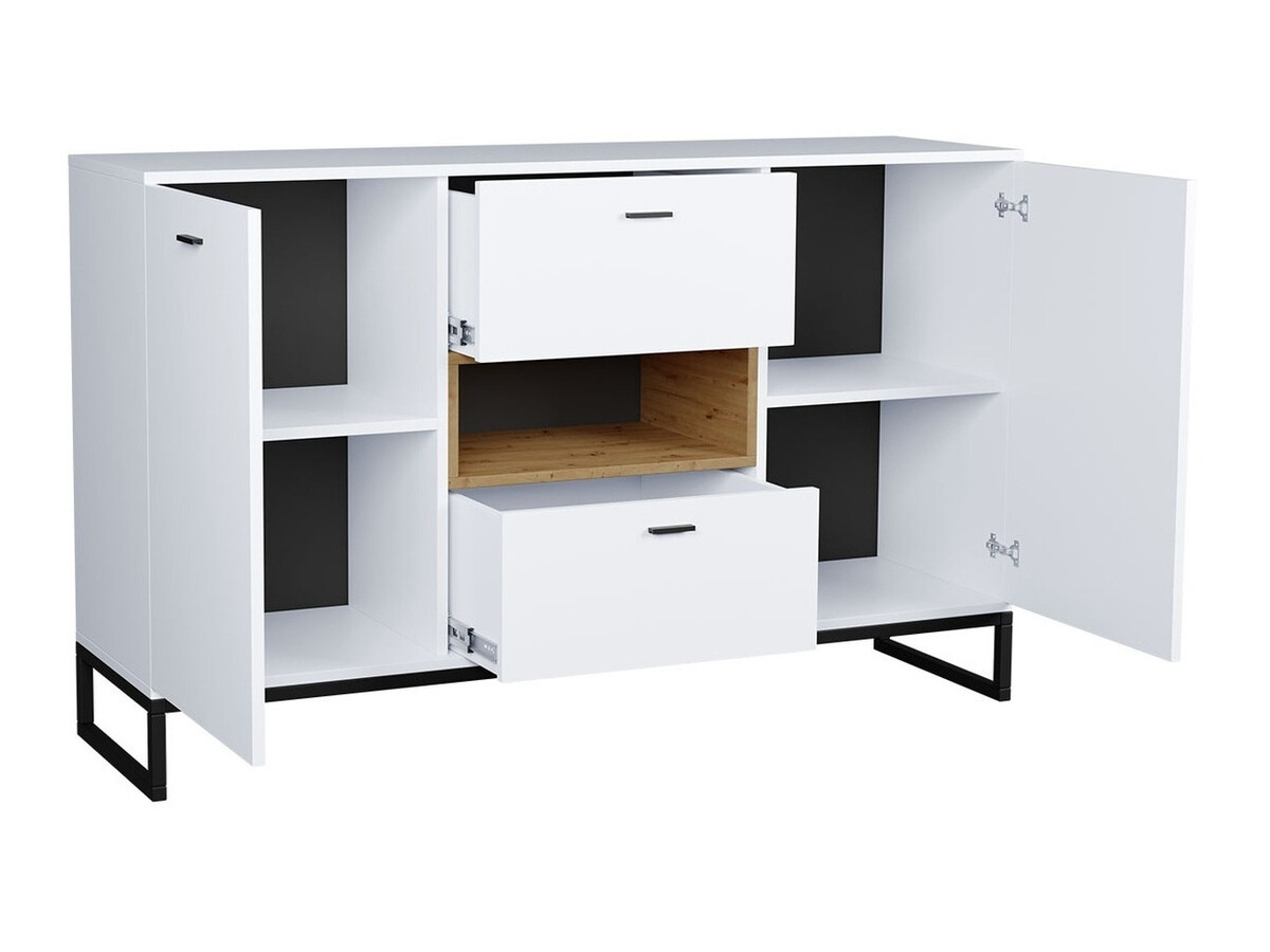 Ladekast Baltesi 104 (Artisan eiken + Zwart)