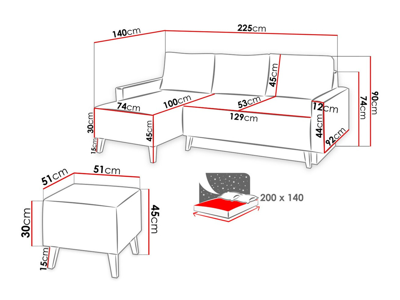 Gestoffeerde meubelset Delbene 104 (Moric 03)