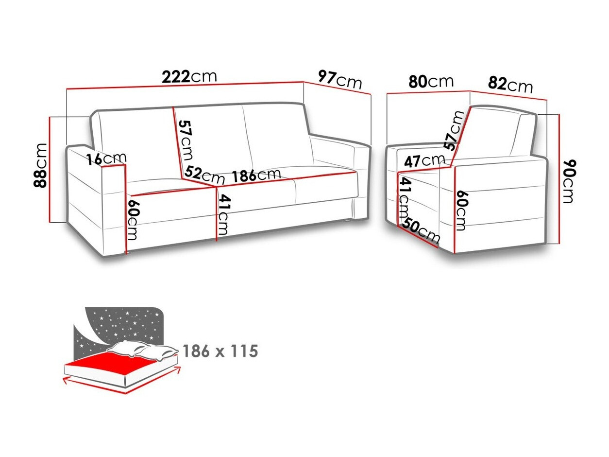 Gestoffeerde meubelset Providence 171 (Soft 066 + Kreta 05)