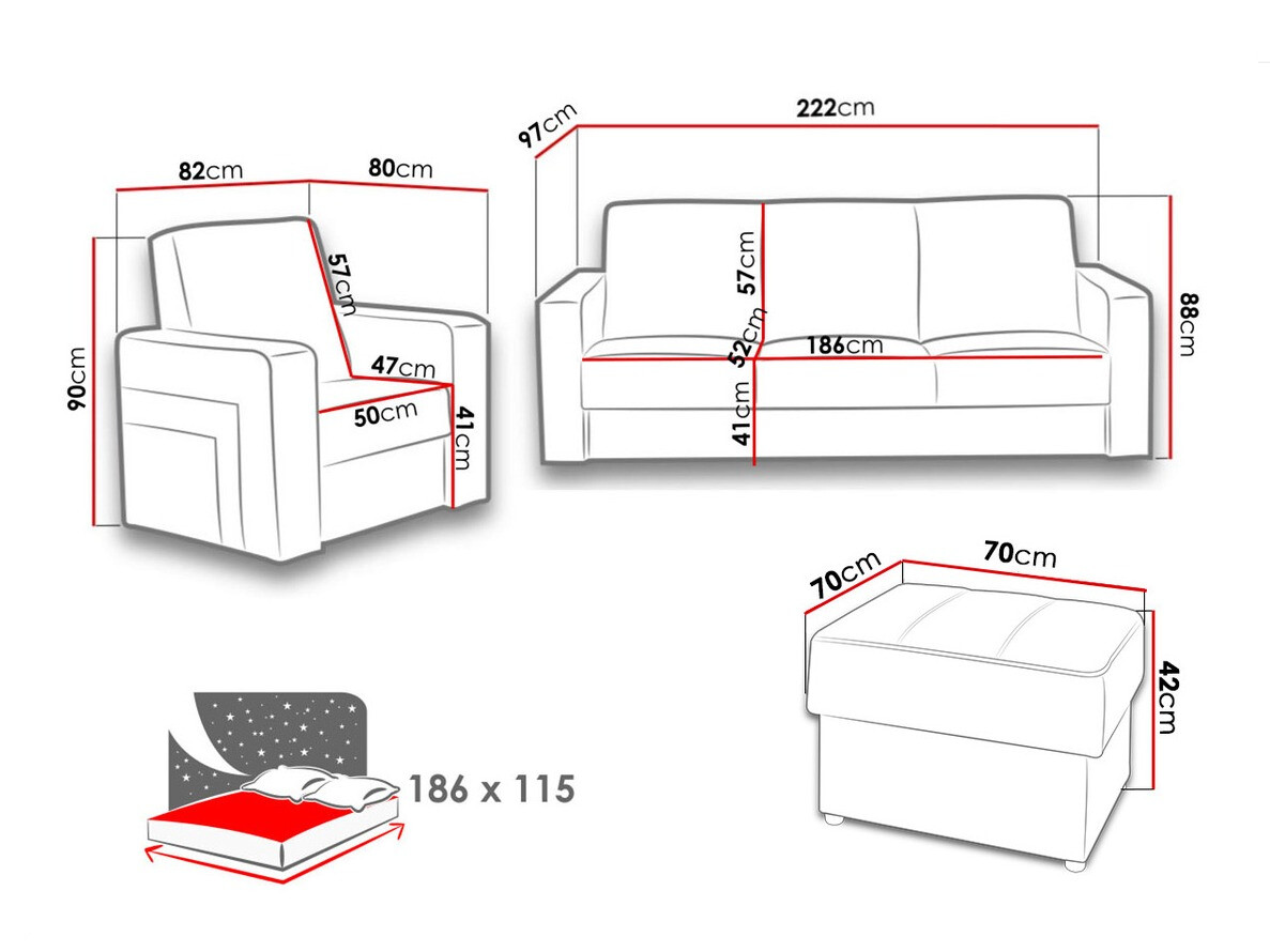 Gestoffeerde meubelset Tolveli 104