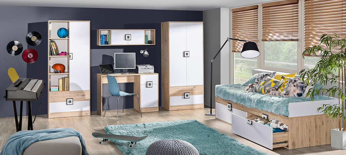 Kledingkast Balvire 102 (Licht eiken + Wit)