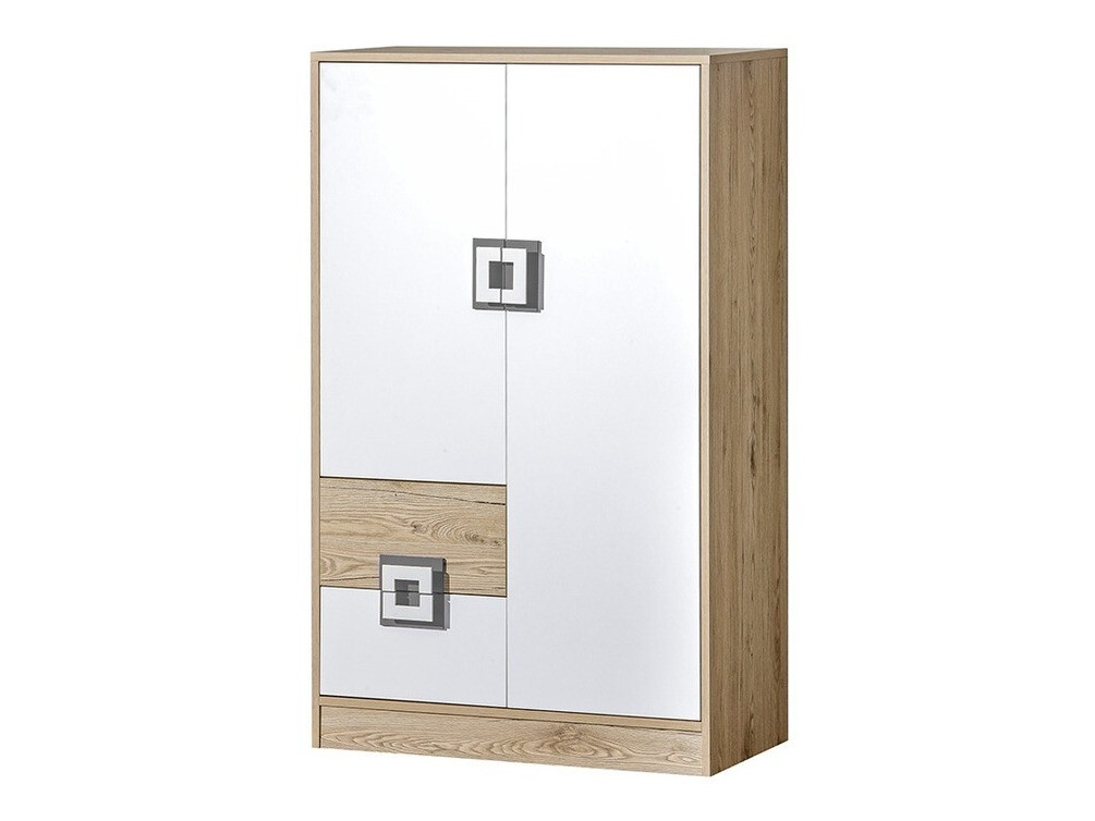 Ladekast Balvire 108 (Licht eiken + Wit + Grijs)