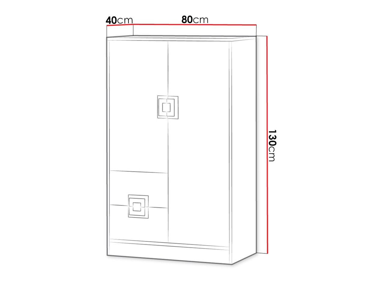 Ladekast Balvire 108 (Licht eiken + Wit + Grijs)