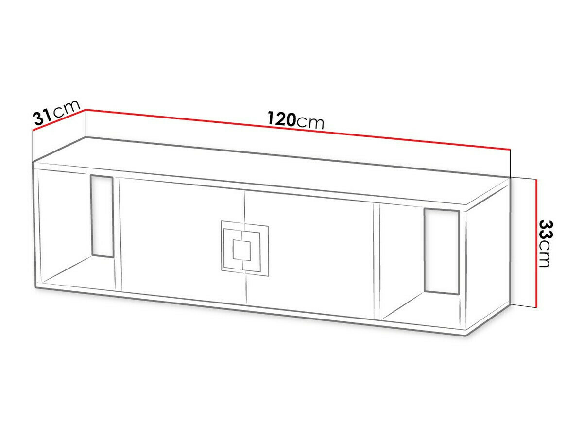 Wandplank Balvire 112 (Licht eiken + Wit + Grijs)