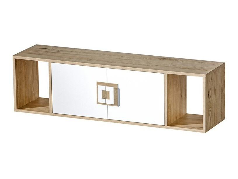 Wandplank Balvire 112 (Licht eiken + Wit)