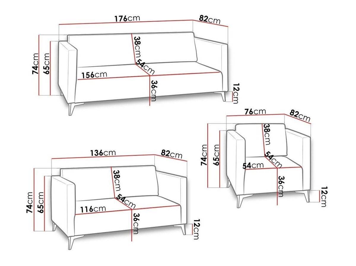 Gestoffeerde meubelset Virmore 105 (Solo 260)