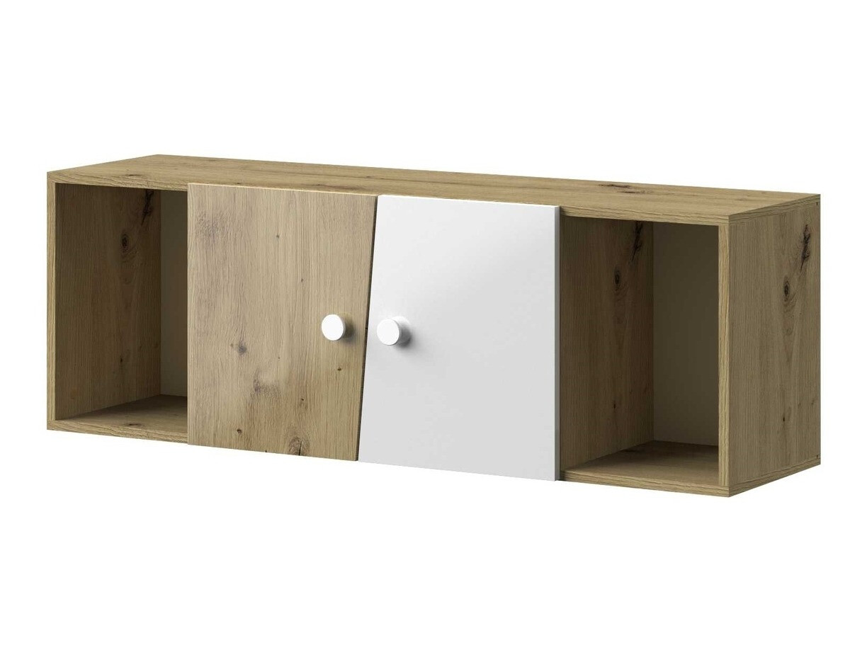 Wandkast Mirelbu 111 (Artisan eiken + Glanzend wit)