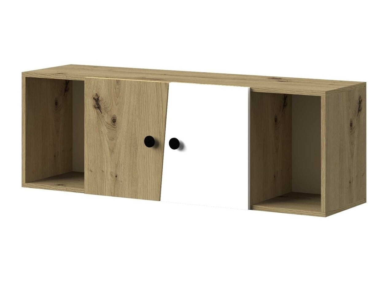 Wandkast Mirelbu 111 (Artisan eiken + Wit + Zwart)